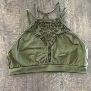 Three Bird Nest Olive Green High-Neck Bralette